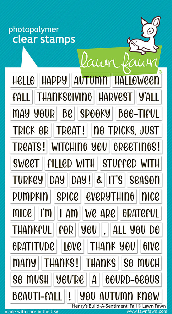 Lawn Fawn Clear Stamps - Henry's Build A Sentiment Fall