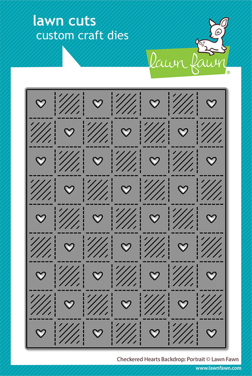 Lawn Fawn Craft Die - Checkered Hearts Backdrop Portrait