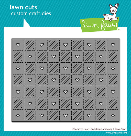 Lawn Fawn Craft Die - Checkered Hearts Backdrop Landscape