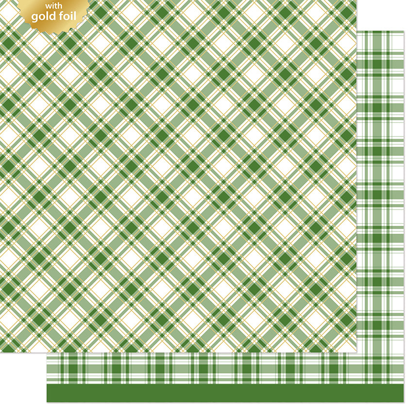 Lawn Fawn Let It Shine Holiday Plaids - Pinecone Path (foiled)