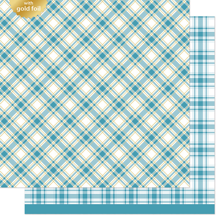 Lawn Fawn Let It Shine Holiday Plaids - Frosted Flurries (foiled)