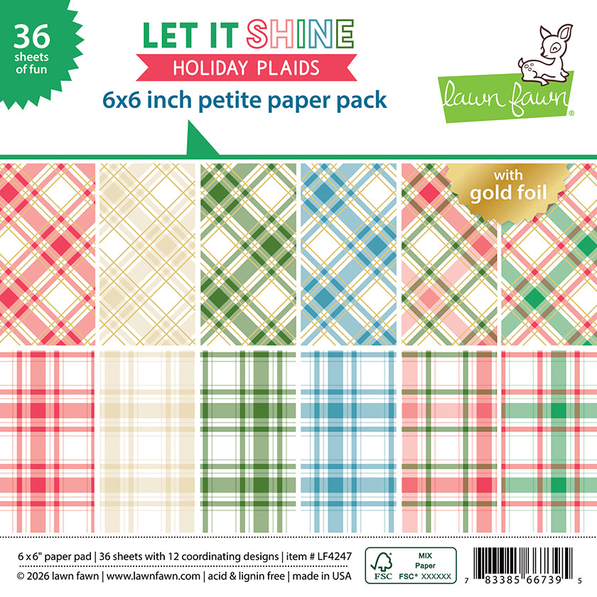 Lawn Fawn Let It Shine Holiday Plaids - 6x6 Petite Paper Pack — Papermaze