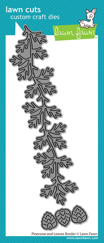 Lawn Fawn Craft Die - Pinecone And Leaves Border