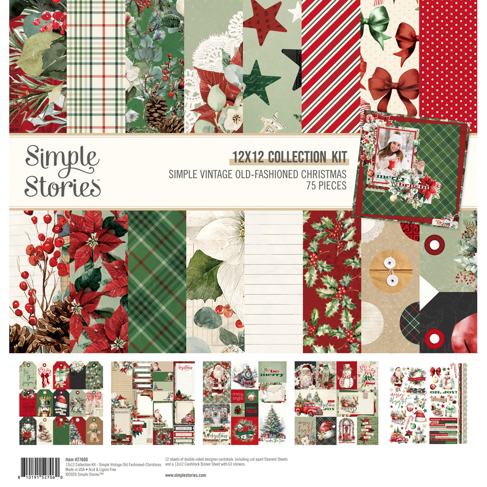 Simple Stories Simple Vintage Old Fashioned Christmas - 12x12 Collection Kit