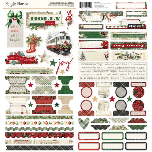 Simple Stories Simple Vintage Old Fashioned Christmas - Cardstock Stickers Basics