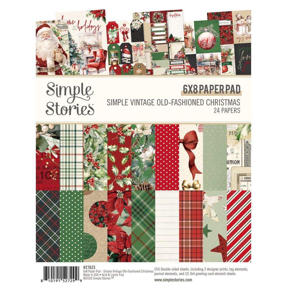 Simple Stories Simple Vintage Old Fashioned Christmas - 6x8 Paper Pad