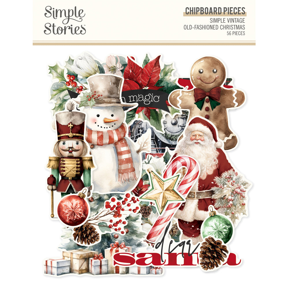 Simple Stories Simple Vintage Old Fashioned Christmas - Chipboard Pieces
