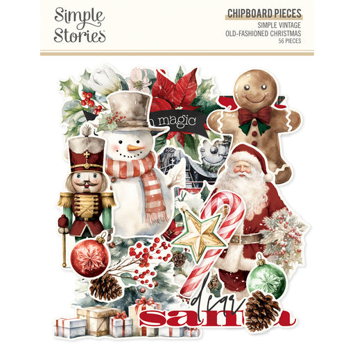 Simple Stories Simple Vintage Old Fashioned Christmas - Chipboard Pieces