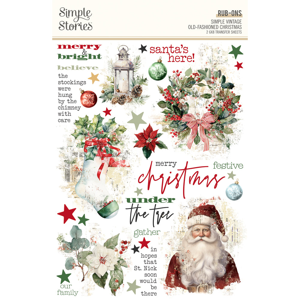 Simple Stories Simple Vintage Old Fashioned Christmas - Rub-Ons