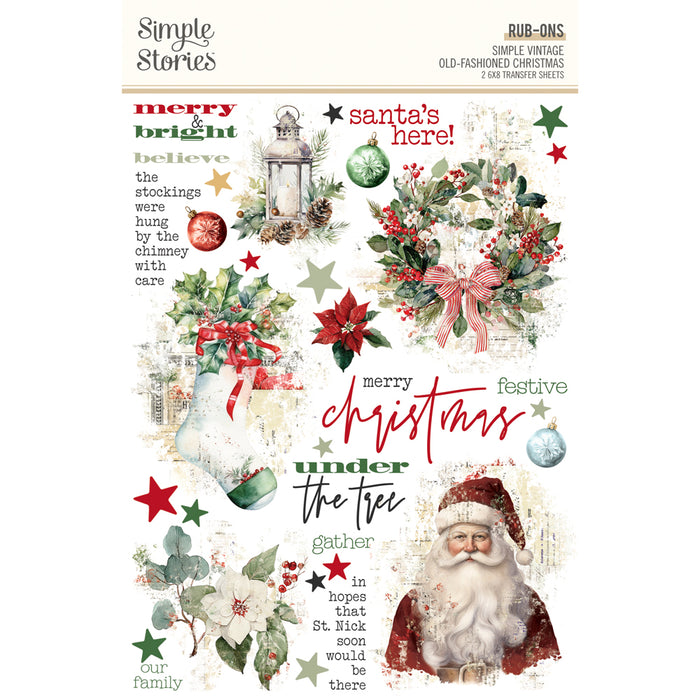 Simple Stories Simple Vintage Old Fashioned Christmas - Rub-Ons