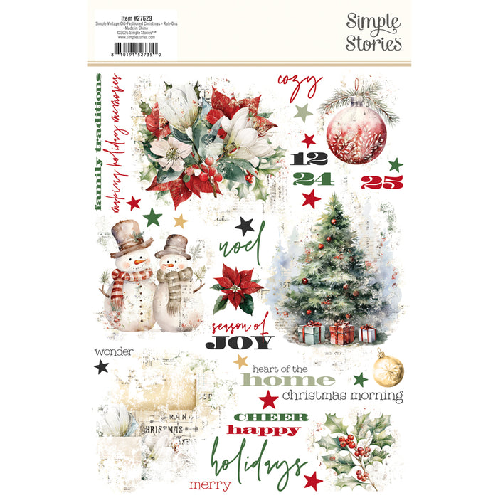 Simple Stories Simple Vintage Old Fashioned Christmas - Rub-Ons