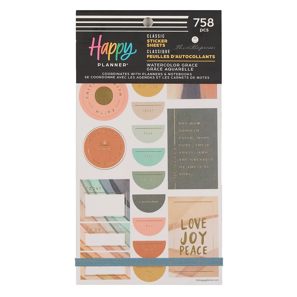 Me & My Big Ideas Happy Planner - Watercolor Grace Faith Sticker Value Pack