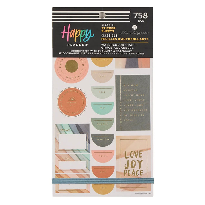 Me & My Big Ideas Happy Planner - Watercolor Grace Faith Sticker Value Pack