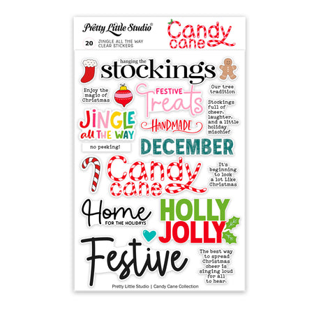 Pretty Little Studio Candy Cane - Jingle All The Way Clear Stickers