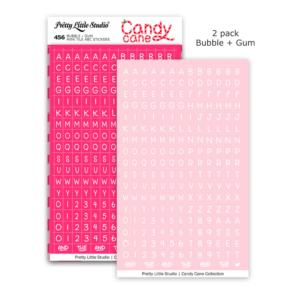 Pretty Little Studio Candy Cane - Bubble + Gum Mini ABC Stickers