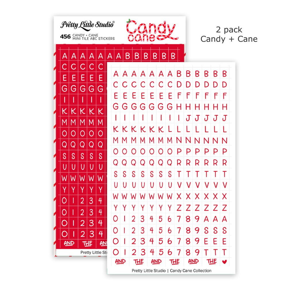 Pretty Little Studio Candy Cane - Candy + Cane Mini ABC Stickers