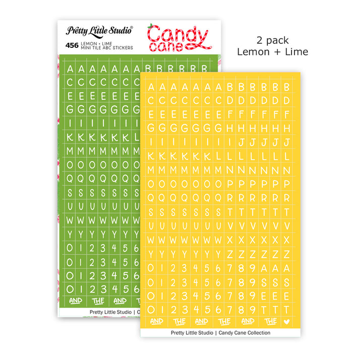 Pretty Little Studio Candy Cane - Lemon + Lime Mini ABC Stickers