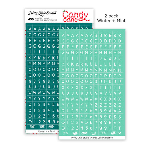 Pretty Little Studio Candy Cane - Winter + Mint Mini ABC Stickers