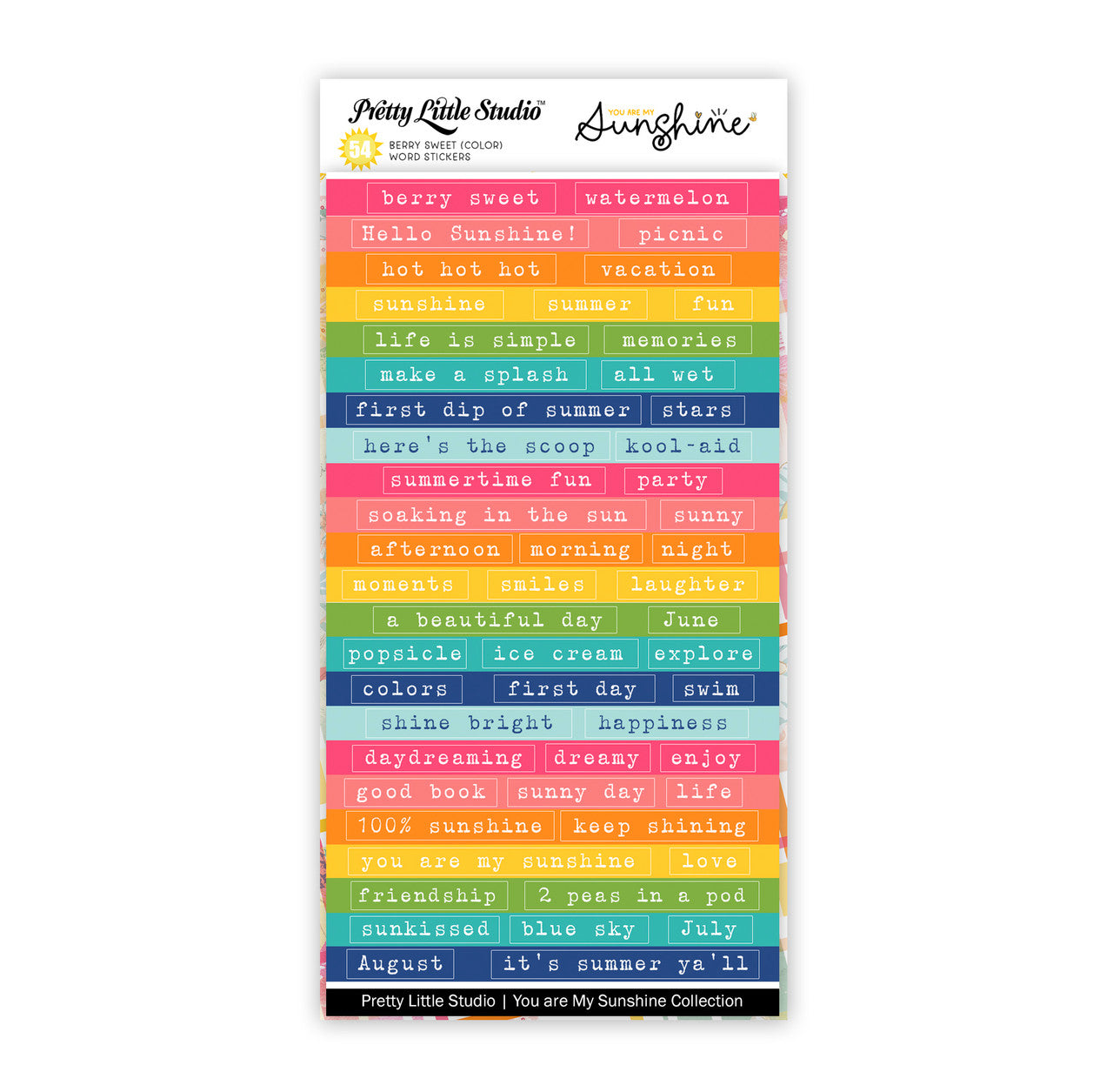 Pretty Little Studio You Are My Sunshine - Berry Sweet (Color) Word Stickers