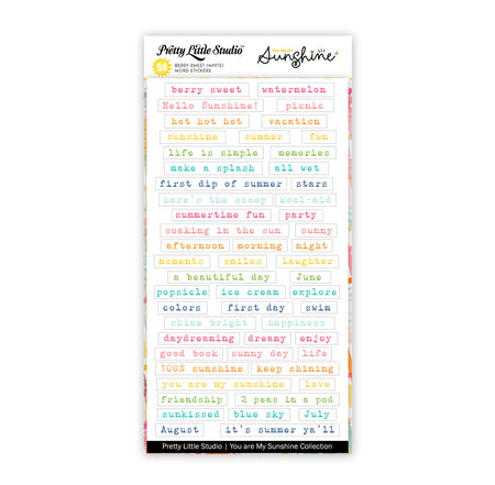 Pretty Little Studio You Are My Sunshine - Berry Sweet (White) Word Stickers