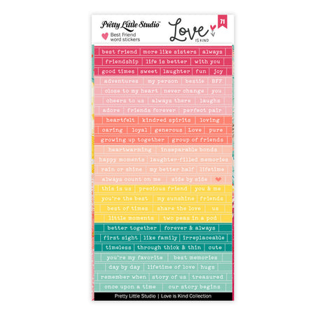 Pretty Little Studio Love Is Kind - Best Friend Rainbow Stickers