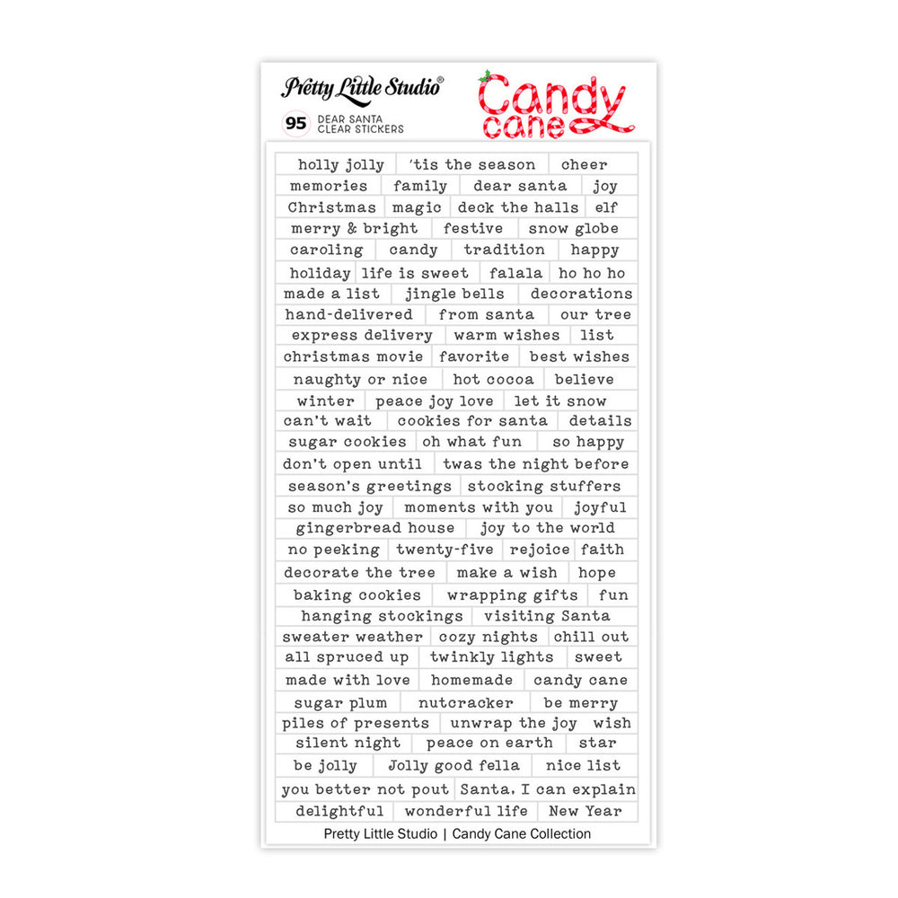 Pretty Little Studio Candy Cane - Dear Santa Clear Stickers