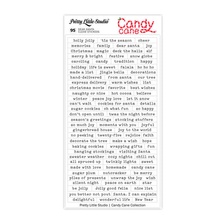 Pretty Little Studio Candy Cane - Dear Santa Clear Stickers