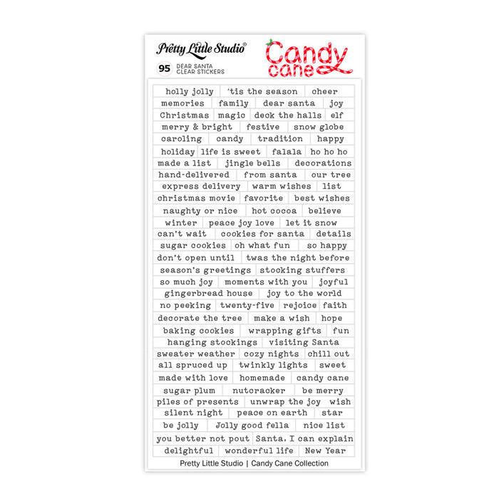 Pretty Little Studio Candy Cane - Dear Santa Clear Stickers