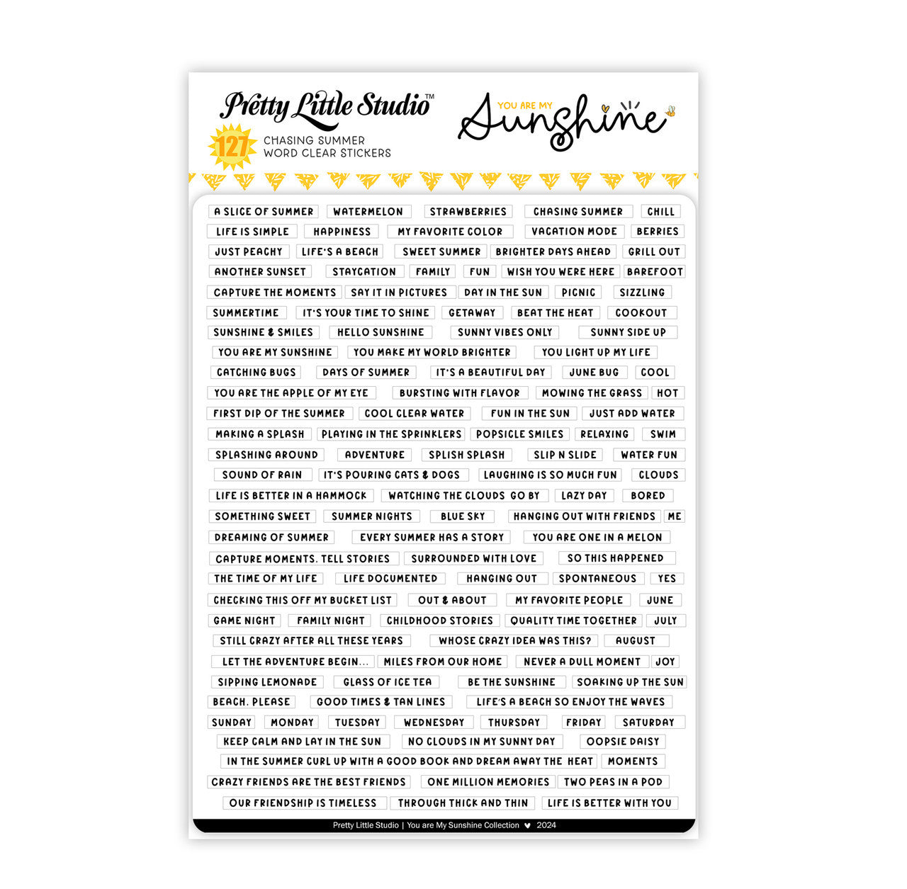 Pretty Little Studio You Are My Sunshine - Chasing Summer Word Clear Stickers