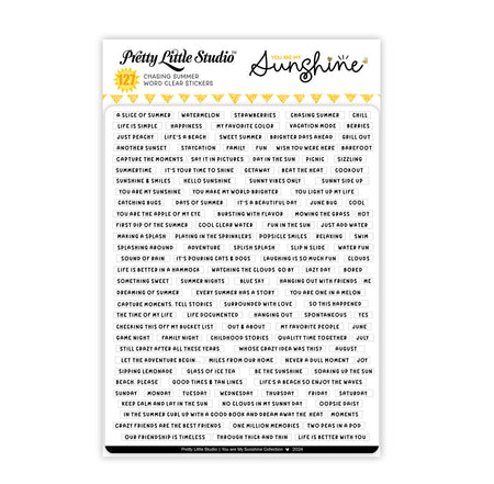 Pretty Little Studio You Are My Sunshine - Chasing Summer Word Clear Stickers