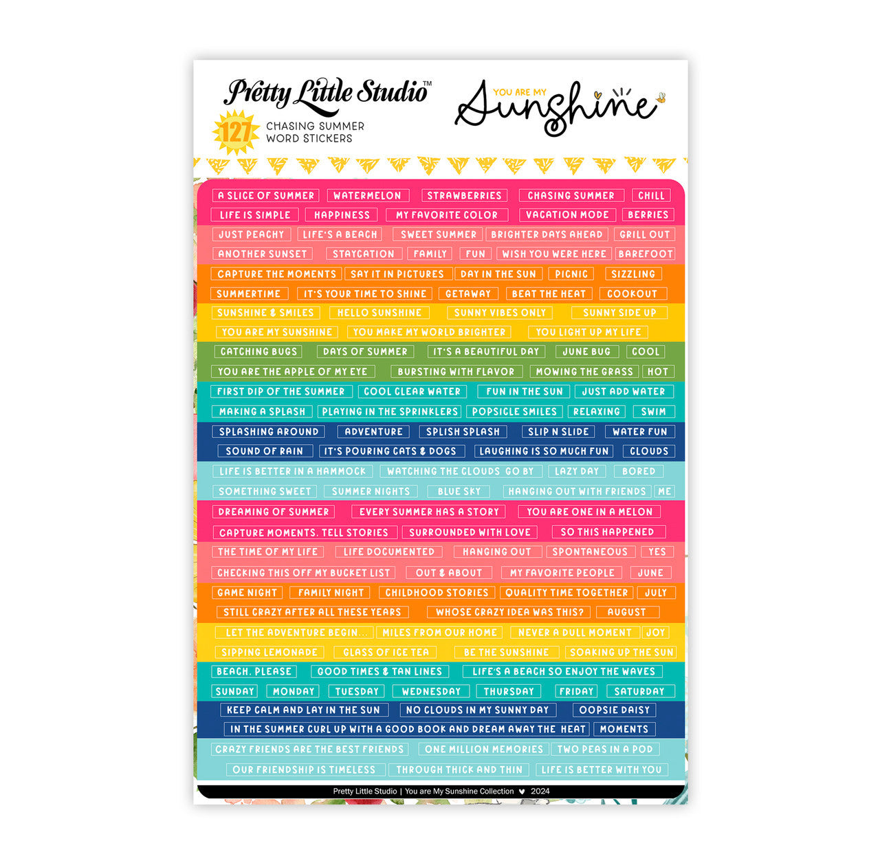Pretty Little Studio You Are My Sunshine - Chasing Summer Color Stickers