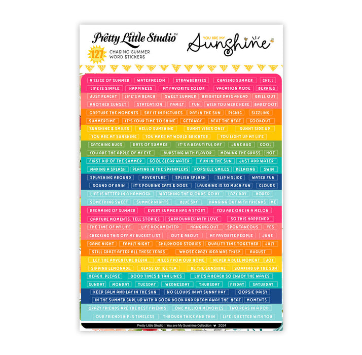 Pretty Little Studio You Are My Sunshine - Chasing Summer Color Stickers
