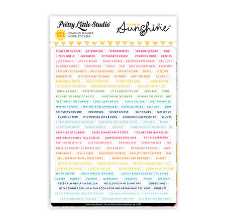 Pretty Little Studio You Are My Sunshine - Chasing Summer White Stickers