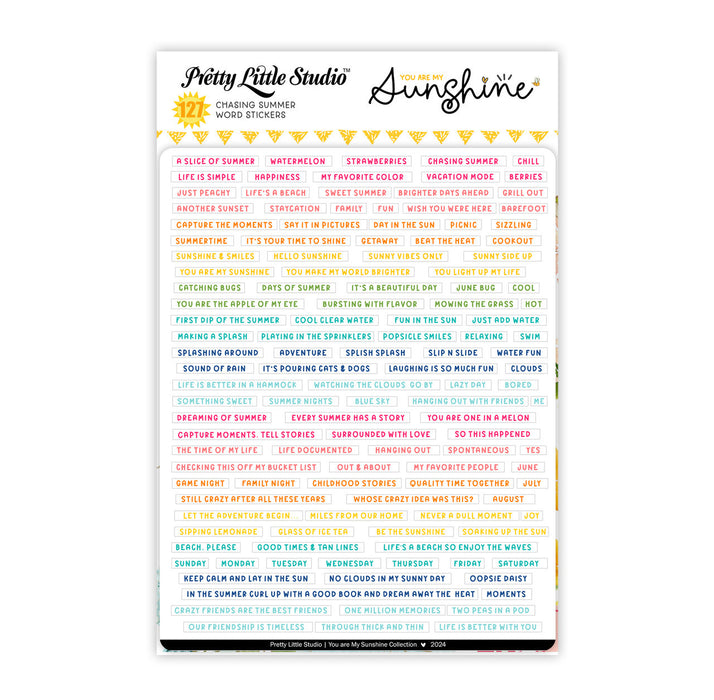 Pretty Little Studio You Are My Sunshine - Chasing Summer White Stickers