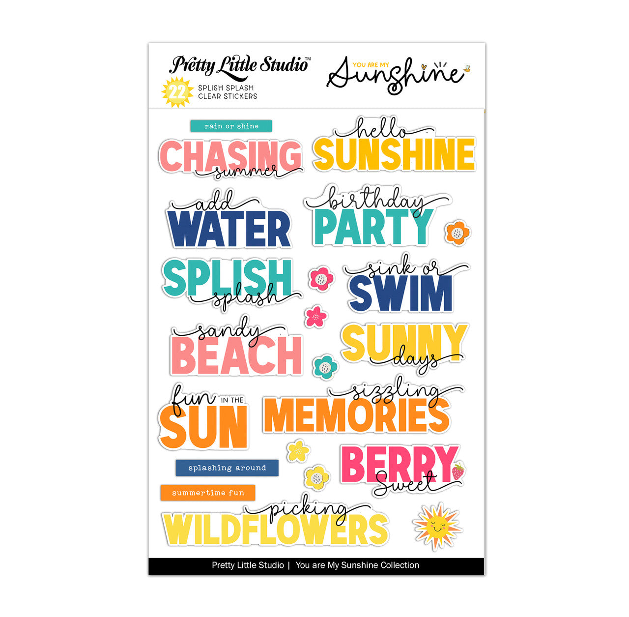 Pretty Little Studio You Are My Sunshine - Splish Splash Clear Stickers