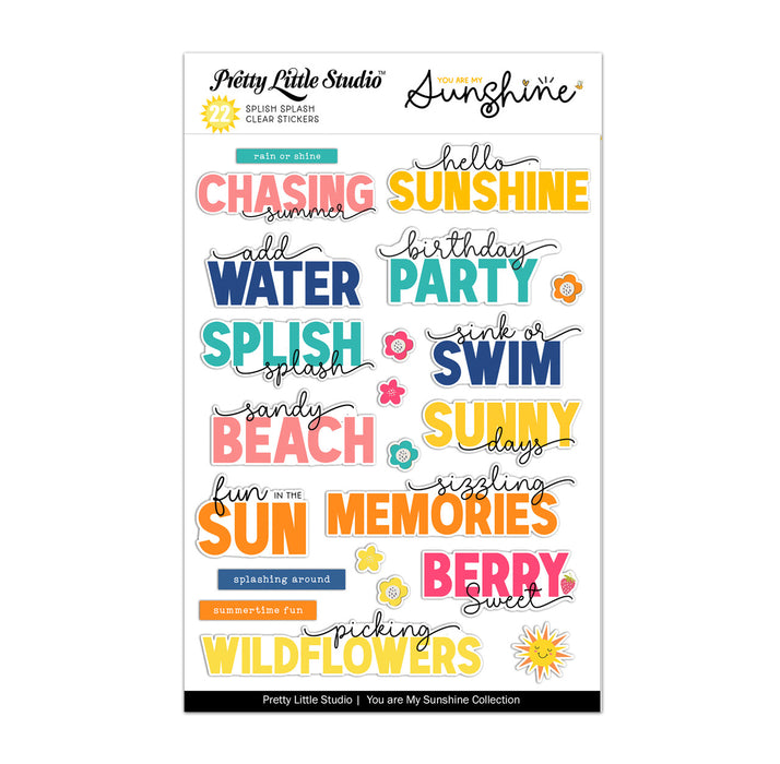 Pretty Little Studio You Are My Sunshine - Splish Splash Clear Stickers