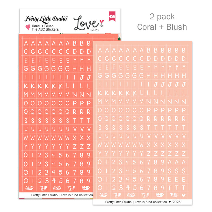 Pretty Little Studio Love Is Kind - Mini ABC Stickers Coral & Blush