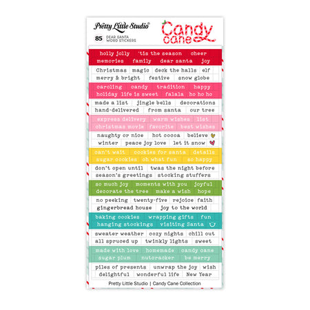 Pretty Little Studio Candy Cane - Dear Santa Word Stickers