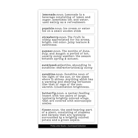 Pretty Little Studio Sunkissed - Lemonade Dictionary Clear Stickers