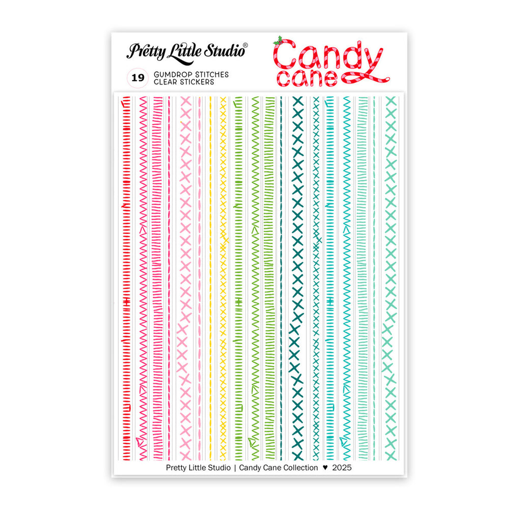 Pretty Little Studio Candy Cane - Gumdrop Stitches Clear Stickers
