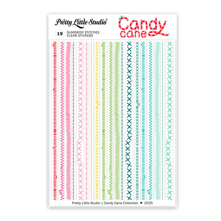 Pretty Little Studio Candy Cane - Gumdrop Stitches Clear Stickers