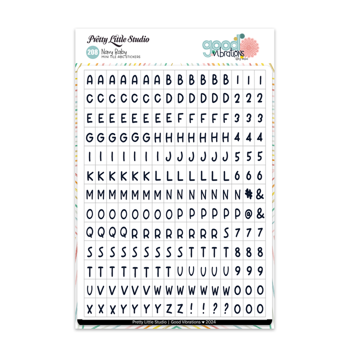 Pretty Little Studio Good Vibrations - Mini ABC Stickers Navy Baby