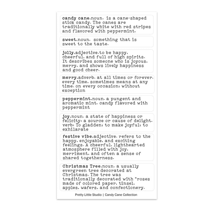 Pretty Little Studio Candy Cane - Sweet Dictionary Clear Stickers