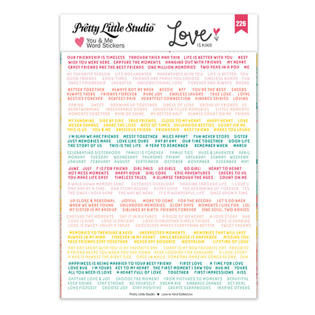 Pretty Little Studio Love Is Kind - You & Me White Word Stickers