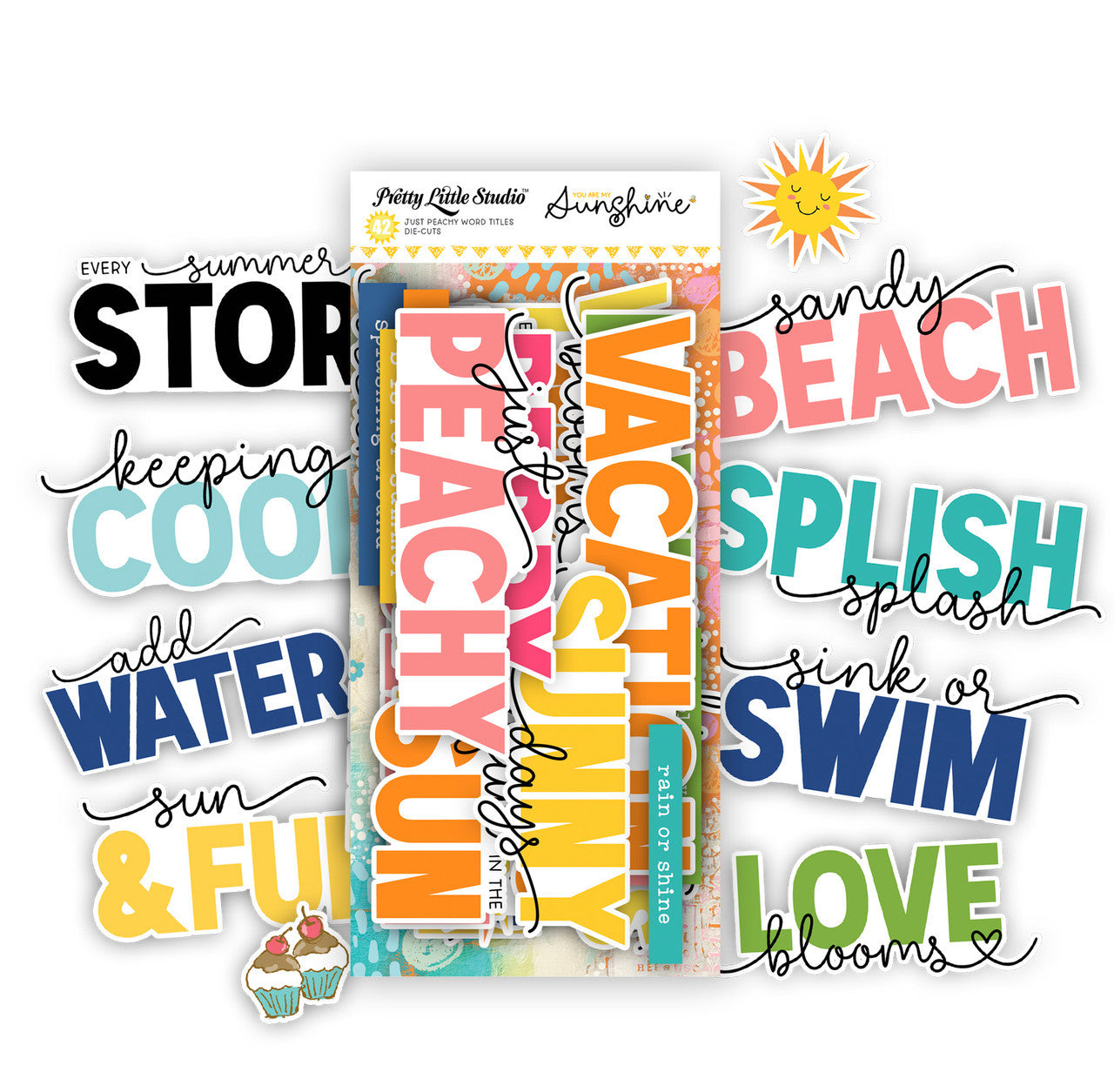 Pretty Little Studio You Are My Sunshine - Just Peachy Word Title Die Cuts