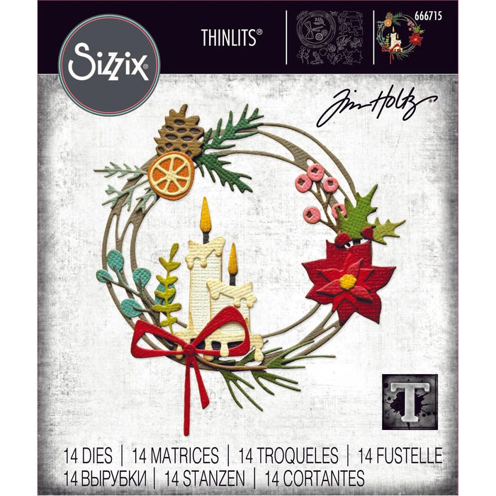 Sizzix Tim Holtz Thinlits Die - Vault Festive Wreath