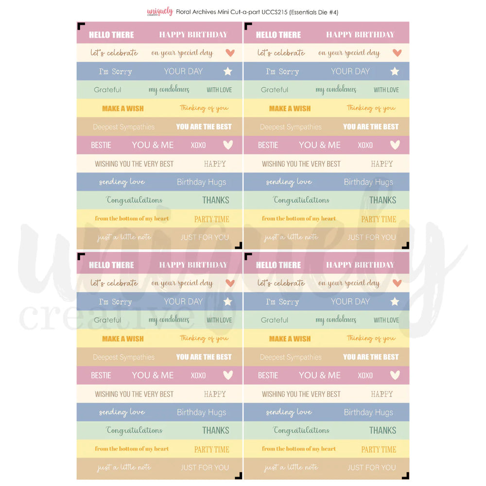 Uniquely Creative Floral Archives - Mini Cut-Apart Sheet