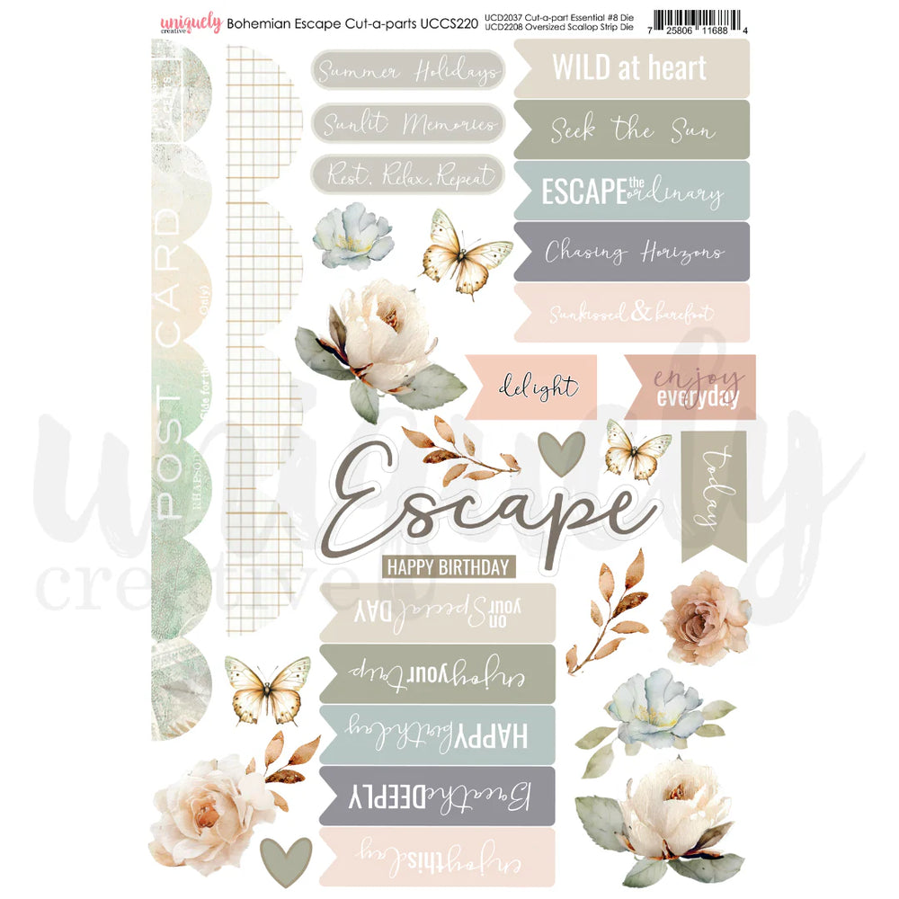 Uniquely Creative Bohemian Escape - Cut-Apart Sheet