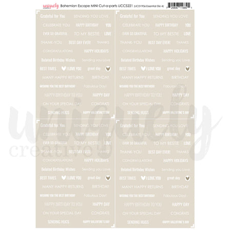 Uniquely Creative Bohemian Escape - Mini Cut-Apart Sheet