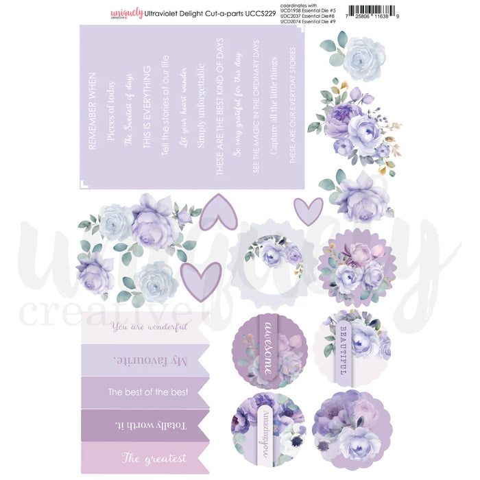 Uniquely Creative Ultraviolet Delight - Cut-Apart Sheet